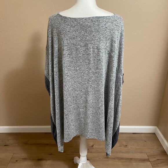 White House Black Market Poncho Sweater Womens Small Gray Marbled - Picture 2 of 7